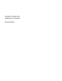 cover of the book Advanced calculus with applications in statistics