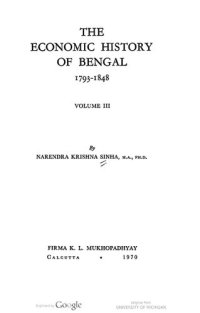 cover of the book The Economic History of Bengal: 1793-1848