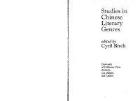 cover of the book Studies in Chinese Literary Genres