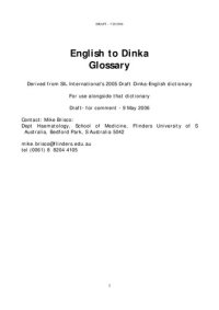 cover of the book English to Dinka Glossary