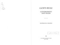 cover of the book God's rule: government and Islam