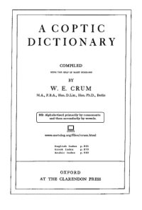 cover of the book A coptic dictionary