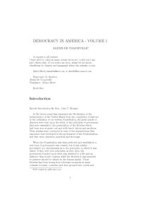 cover of the book On Democracy in America: Volume 1