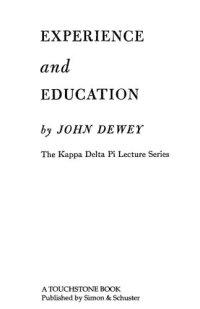 cover of the book Experience And Education (Kappa Delta Pi Lecture)