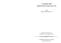 cover of the book Cassius Dio: Römische Geschichte (Fragmente der Bücher 1-35)