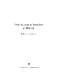 cover of the book From Fascism to Populism in history: with a new preface