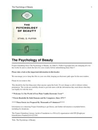 cover of the book The psychology of beauty