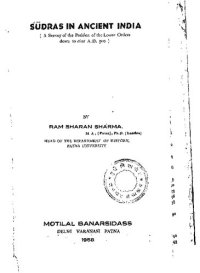 cover of the book Sudras in Ancient India