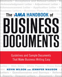 cover of the book The AMA handbook of business documents guidelines and sample documents that make business writing easy