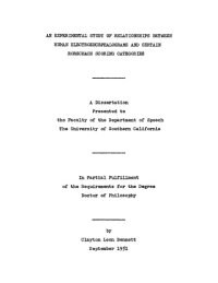 cover of the book An experimental study of relationships between human electroencephalograms and certain Rorschach scoring categories