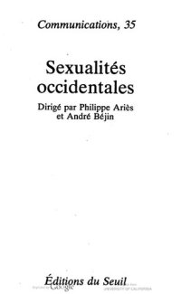 cover of the book Sexualités occidentales