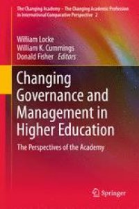 cover of the book Changing Governance and Management in Higher Education: The Perspectives of the Academy