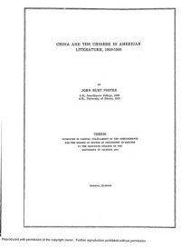 cover of the book CHINA AND THE CHINESE IN AMERICAN LITERATURE, 1850--1950