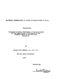 cover of the book GRAVIMETRIC DETERMINATION OF LITHIUM BY PRECIPITATION AS TRILITHIUM ORTHOPHOSPHATE