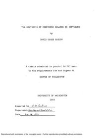 cover of the book THE SYNTHESIS OF COMPOUNDS RELATED TO HEPTALENE