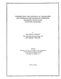 cover of the book CONSTRUCTION AND APPRAISAL OF PROCEDURES AND MATERIALS FOR DEVELOPING CONSENSUS REGARDING EXTRA-CLASS ACTIVITIES PROGRAMS