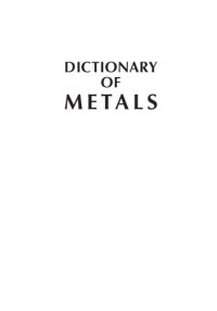 cover of the book Dictionary of Metals