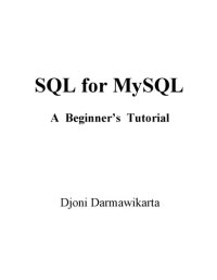 cover of the book SQL for MySQL: a beginner's tutorial