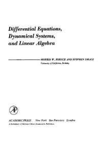 cover of the book Differential Equations, Dynamical Systems, and Linear Algebra (Pure and Applied Mathematics)