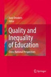 cover of the book Quality and Inequality of Education: Cross-National Perspectives