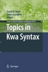 cover of the book Topics in Kwa Syntax