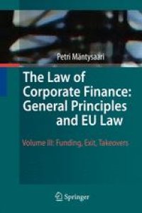 cover of the book The Law of Corporate Finance: General Principles and EU Law: Volume III: Funding, Exit, Takeovers