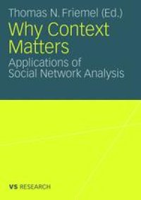 cover of the book Why Context Matters: Applications of Social Network Analysis