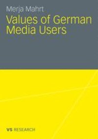 cover of the book Values of German Media Users: 1986 – 2007