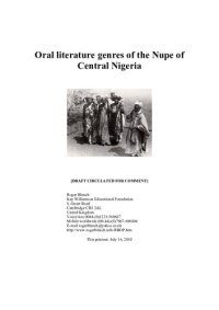 cover of the book Oral literature genres of the Nupe of Central Nigeria