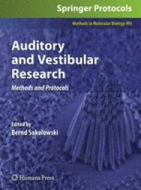 cover of the book Auditory and Vestibular Research: Methods and Protocols