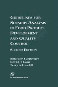 cover of the book Guidelines for Sensory Analysis in Food Product Development and Quality Control