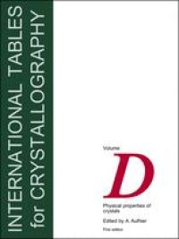 cover of the book International Tables for Crystallography Volume D: Physical properties of crystals