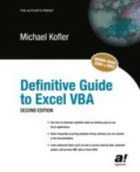 cover of the book Definitive Guide to Excel VBA