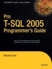 cover of the book Pro T-SQL 2005 Programmer’s Guide