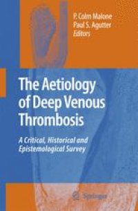 cover of the book The Aetiology of Deep Venous Thrombosis: A Critical, Historical and Epistemological Survey