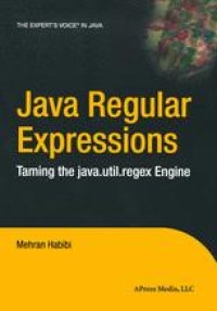 cover of the book Java Regular Expressions: Taming the java.util.regex Engine