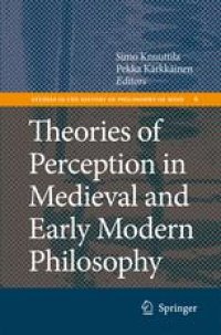 cover of the book Theories of Perception in Medieval and Early Modern Philosophy