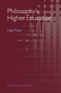 cover of the book Philosophy’s Higher Education