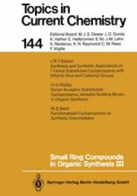 cover of the book Small ring compounds in organic synthesis III