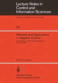 cover of the book Methods and Applications in Adaptive Control: Proceedings of an International Symposium Bochum, 1980