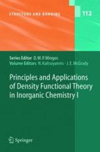 cover of the book Principles and Applications of Density Functional Theory in Inorganic Chemistry I