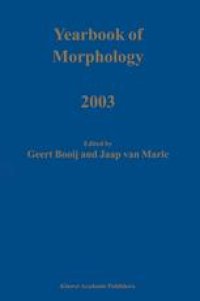 cover of the book Yearbook of Morphology 2003