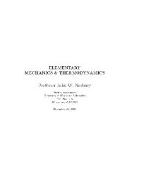 cover of the book Elementary mechanics and thermodynamics