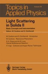 cover of the book Light Scattering in Solids II: Basic Concepts and Instrumentation