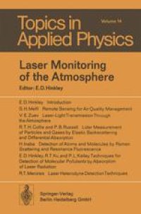 cover of the book Laser Monitoring of the Atmosphere