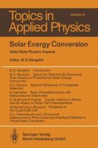 cover of the book Solar Energy Conversion: Solid-State Physics Aspects