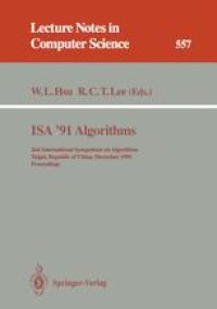 cover of the book ISA'91 Algorithms: 2nd International Symposium on Algorithms Taipei, Republic of China, December 16–18, 1991 Proceedings