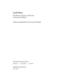 cover of the book Lead wars: the politics of science and the fate of America's children