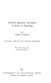 cover of the book Ancient Egyptian literature: a book of readings volume 1