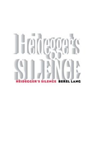 cover of the book Heidegger's silence